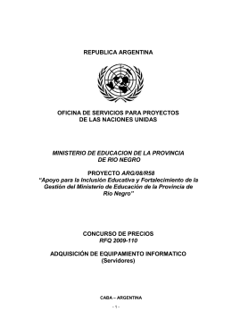Pliego RFQ 2009-110