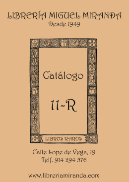 Catálogo 11-R - Miguel Miranda