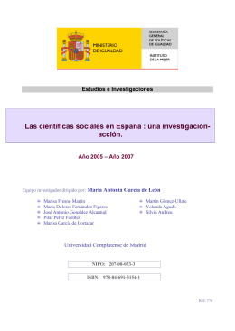 Las científicas sociales en España : una investigación