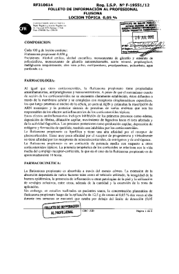 fdlletd de infdrmacion al profesional flusdna locion tópica 0,05