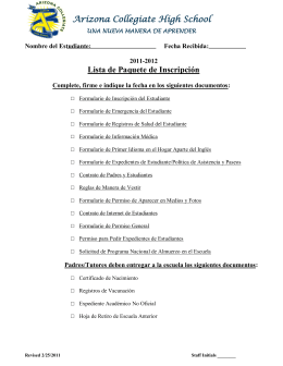 Nombre del Estudiante - Arizona Collegiate High School