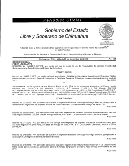 Gobierno del Estado - H. Congreso del Estado de Chihuahua