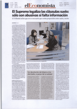 El Supremo Iegalíza las cláusulas suelo: