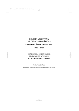 revista argentina de ciencias políticas estudio e índice general 1910