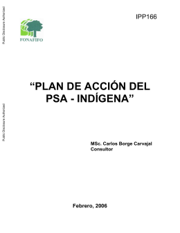 PLAN DE ACCIÓN DEL PSA - INDÍGENA