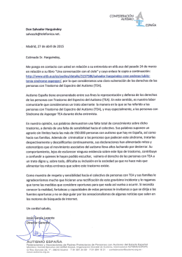 Carta de reclamación de Autismo España