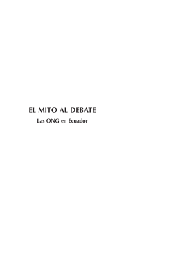 EL MITO AL DEBATE Las ONG en Ecuador