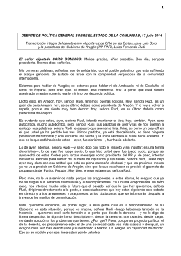1 DEBATE DE POLÍTICA GENERAL SOBRE EL ESTADO DE LA