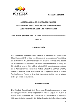 Recurso No. 287-2014 CORTE NACIONAL DE JUSTICIA DEL