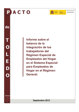 Informe Pacto de Toledo. Empleadas de Hogar