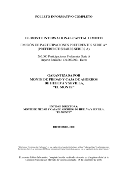 el monte international capital limited emisión de participaciones