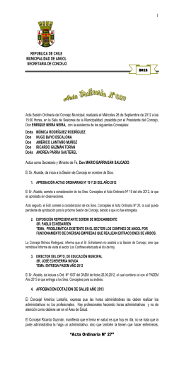 Acta Ordinaria Nº 27 - Ilustre Municipalidad de Angol