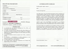BOLETÍN DE INSCRIPCIÓN