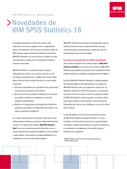 Novedades de IBM SPSS Statistics 18