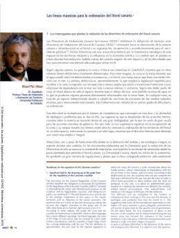 Las l&iacute;neas maestras para la ordenaci&oacute;n del litoral canario