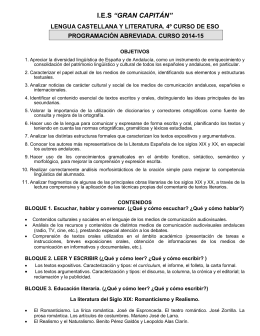 Programación - Un cuarto de Lengua y Literatura