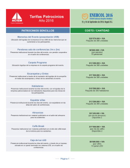 Tarifario Patrocinios ENERCOL