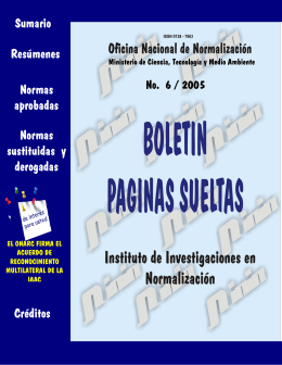 Sumario Resúmenes Normas aprobadas Normas sustituidas y
