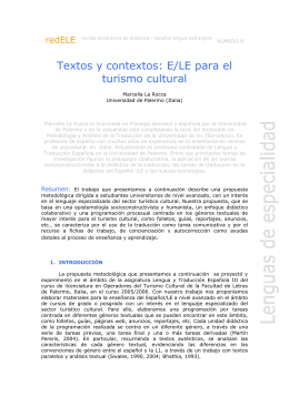 Textos y contextos: E/LE para el turismo cultural