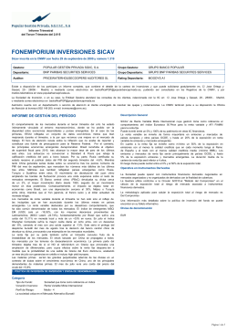 Informe Trimestral de la Sicav