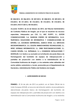 RE 004/2013, RE 006/2013, RE 007/2013, RE 008/2013, RE 009