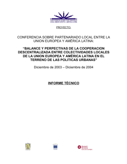 informe técnico - Centro de Documentación del Programa URB-AL