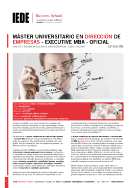 máster universitario en dirección de empresas - executive mba