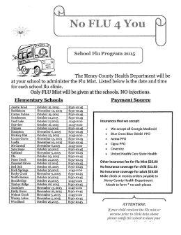 The Henry County Health Department will be at your school to