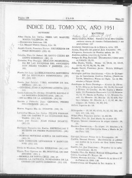 INDlCE DEL TOMO XIX, AÑOÏI9SI - Clío