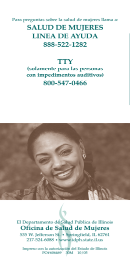 salud de mujeres linea de ayuda 888-522-1282 tty 800-547-0466