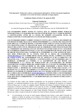 Nota importante: Traducción a efectos exclusivamente