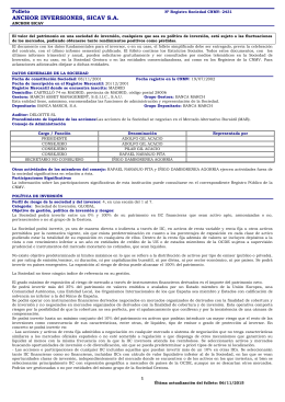 ANCHOR INVERSIONES, SICAV S.A.