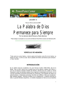 La Palabra de Dios permance para siempre