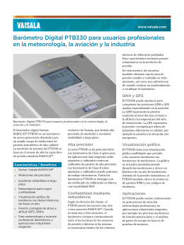 Barómetro Digital PTB330 para usuarios profesionales en