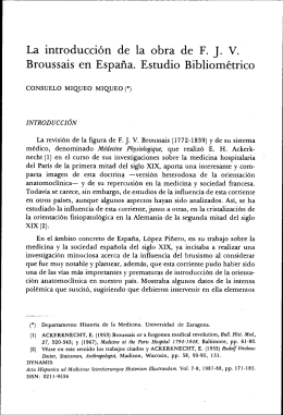 La introducción de la obra de F. J. V. Broussais en España. Estudio
