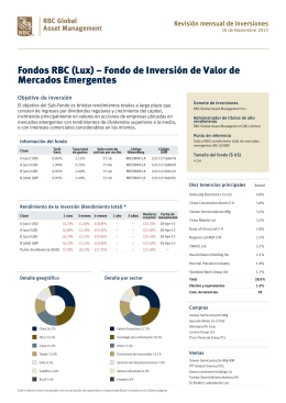 Fondos RBC (Lux) - Fondo de inversión de valor de mercados
