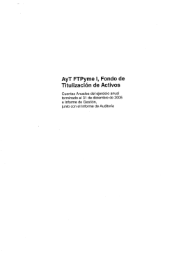 AyT FTPyme I, Fondo de - Ahorro y Titulizacion SGFT, SA