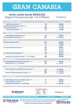 Avi&oacute;n salida desde BADAJOZ Seg&uacute;n Frecuencias del 1 al 31/Marzo