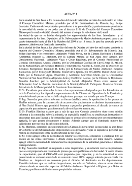 Actas 1 a 15 - Ministerio de Minería