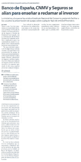 Banco de España, CN MV y Seguros se alían para enseñar a