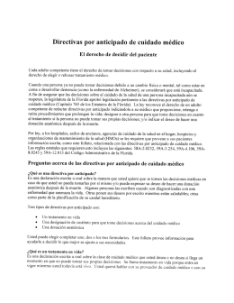 Directivas por anticipado de cuidado médico