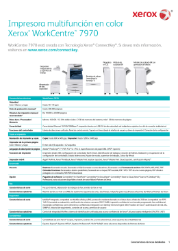 Características Xerox WorkCentre 7970: Impresora Multifunción