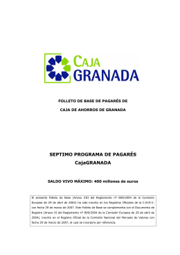 SEPTIMO PROGRAMA DE PAGARÉS CajaGRANADA