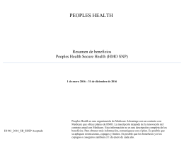 Peoples Health Resumen de beneficios Secure Health (HMO SNP)