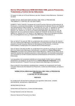 NORMA Oficial Mexicana NOM-028-SSA2