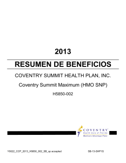 2013 RESUMEN DE BENEFICIOS
