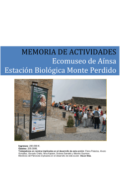 MEMORIA DE ACTIVIDADES - Fundación para la Conservación del