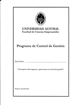 Conceptos sobre ingresos y gastos para el control de gestion
