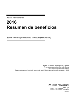 2016 Summary of Benefits Denver Boulder - Spanish - SNP
