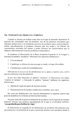 3.1. CONCEPTO DE PRODUCTO TURÍSTICO